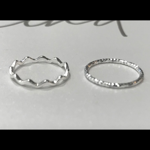 🆕 set of 2 sterling silver knuckle midi rings - Picture 2 of 4